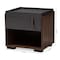 Baxton Studio Rikke Two-Tone Gray and Walnut Finished Wood 1-Drawer Nightstand 152-9147 - alternate 2